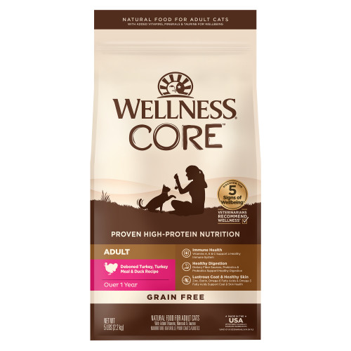 Wellness CORE Grain Free (8859) Adult : Deboned Turkey, Turkey Meal & Duck Receipt 無穀物成貓 火雞+鴨肉 5lb (新包裝 升級版) (EXP: 6月/2027)